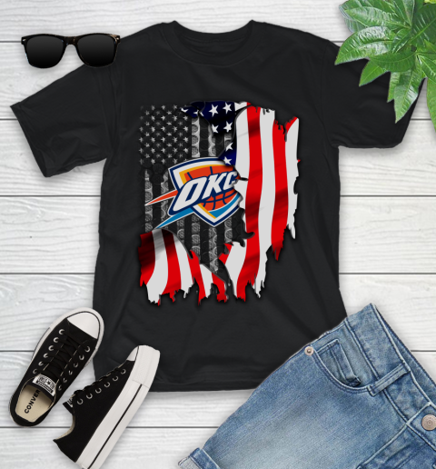 Oklahoma City Thunder NBA Basketball American Flag Youth T-Shirt