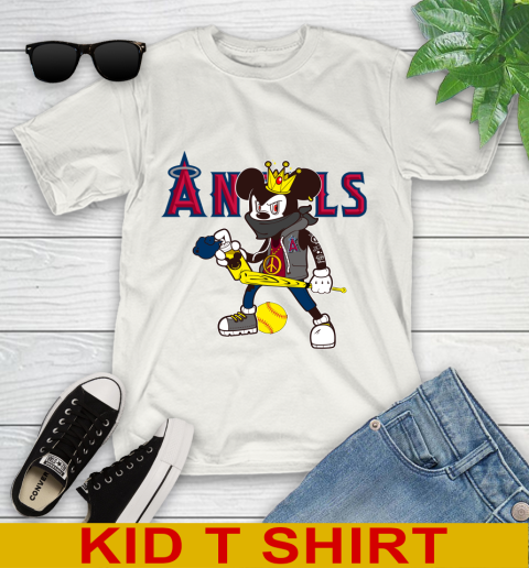 Los Angeles Angels MLB Baseball Mickey Peace Sign Sports Youth T-Shirt