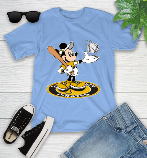 MLB Baseball Pittsburgh Pirates Cheerful Mickey Disney Shirt Youth T-Shirt 11