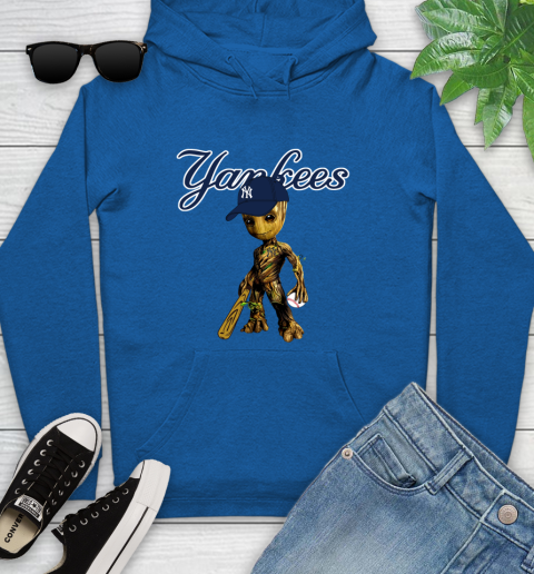 MLB New York Yankees Groot Guardians Of The Galaxy Baseball Youth Hoodie 9