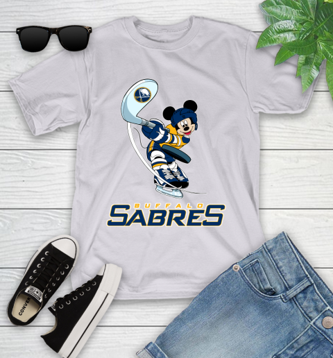 NHL Hockey Buffalo Sabres Cheerful Mickey Mouse Shirt Youth T-Shirt 4