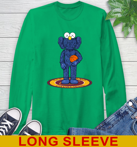 NBA Basketball Cleveland Cavaliers Kaws Bff Blue Figure Shirt Long Sleeve T-Shirt 7