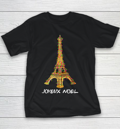 Joyeux Noel French Merry Christmas Eiffel Tower Youth T-Shirt