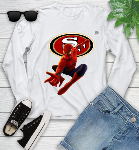 NFL Spider Man Avengers Endgame Football San Francisco 49ers Youth Long Sleeve