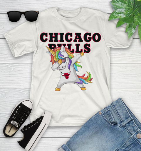 Chicago Bulls NBA Basketball Funny Unicorn Dabbing Sports Youth T-Shirt