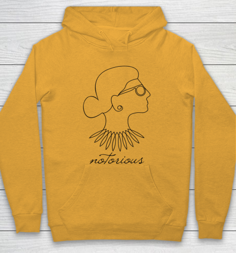 Notorious RBG Ruth Bader Ginsburg Profile Line Drawing Hoodie 2