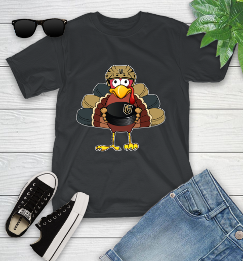 Vegas Golden Knights Turkey Thanksgiving Day Youth T-Shirt 2