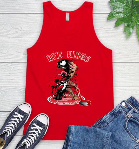 NHL Detroit Red Wings Hockey Venom Groot Guardians Of The Galaxy Tank Top 6