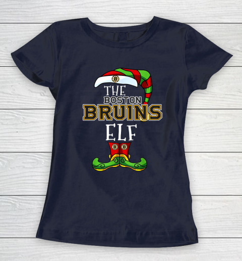 Boston Bruins Christmas ELF Funny NHL Women's T-Shirt 2