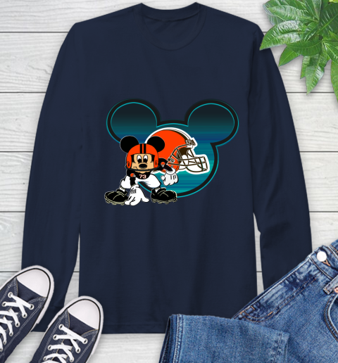 NFL Cleveland Browns Mickey Mouse Disney Football T Shirt Long Sleeve T-Shirt 4