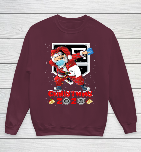 Los Angeles Kings Funny Santa Claus Dabbing Christmas 2020 NHL Youth Sweatshirt 4
