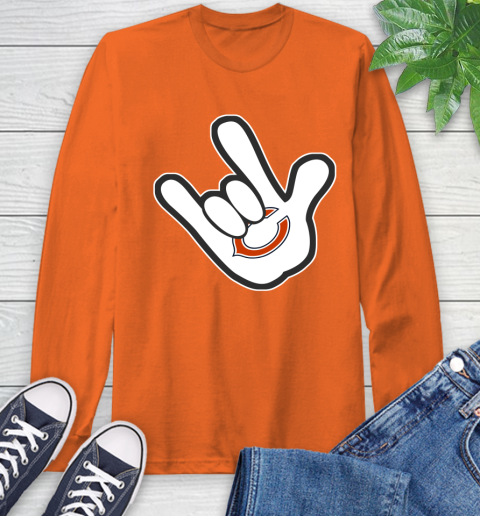 Chicago Bears NFL Football Mickey Rock Hand Disney Long Sleeve T-Shirt 5
