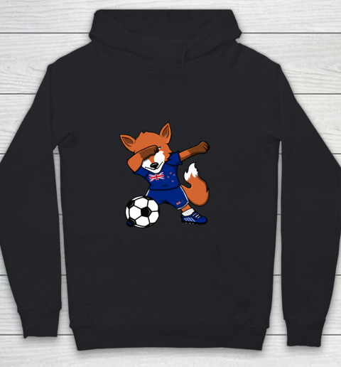 Dabbing Fox New Zealand Soccer Fans Jersey Football Lovers Youth Hoodie