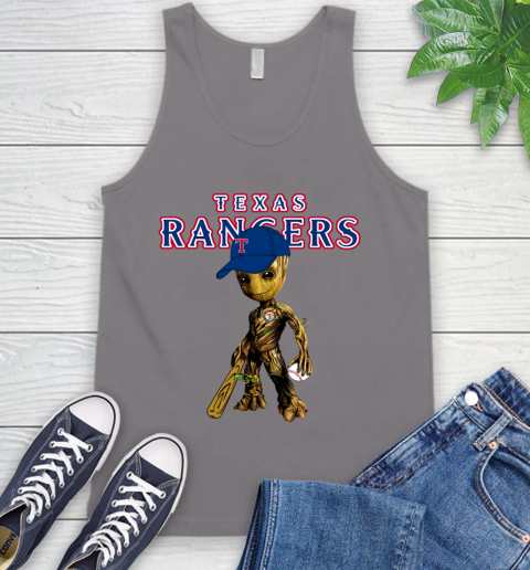 MLB Texas Rangers Groot Guardians Of The Galaxy Baseball Tank Top 7