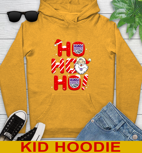 Sacramento Kings NBA Basketball Ho Ho Ho Santa Claus Merry Christmas Shirt Youth Hoodie 2