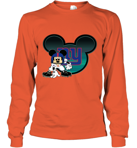 NFL New York Giants Mickey Mouse Disney Football T Shirt QUP2xVxU2Wx long sleeve tee 14 95 151514 front orange
