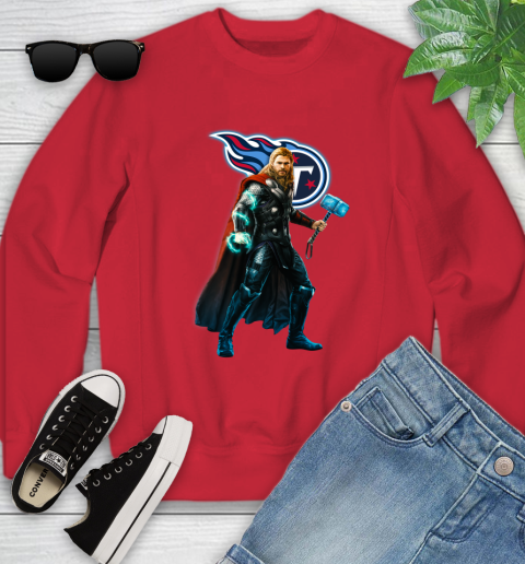 NFL Thor Avengers Endgame Football Tennessee Titans Youth Sweatshirt 9