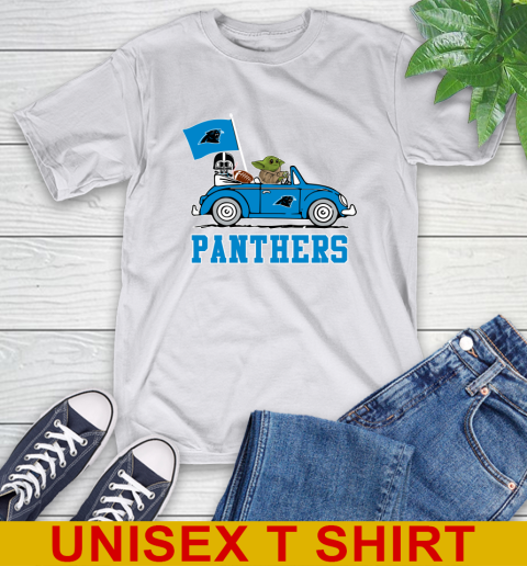 NFL Football Carolina Panthers Darth Vader Baby Yoda Driving Star Wars Shirt T-Shirt 12
