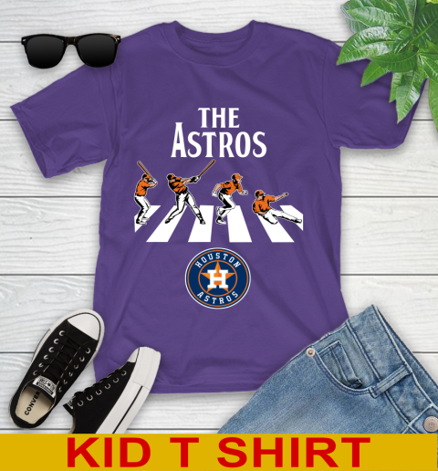 MLB Baseball Houston Astros The Beatles Rock Band Shirt Youth T-Shirt 3