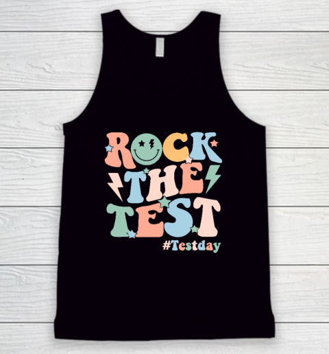 Rock The Test Testing Day Retro Motivational Teacher Student Tank Top