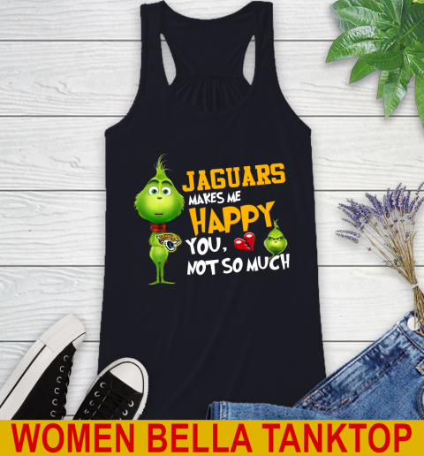 NFL Jacksonville Jaguars Makes Me Happy You Not So Much Grinch Football Sports Racerback Tank 8