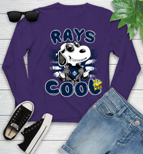 MLB Baseball Tampa Bay Rays Cool Snoopy Shirt Youth Long Sleeve 4