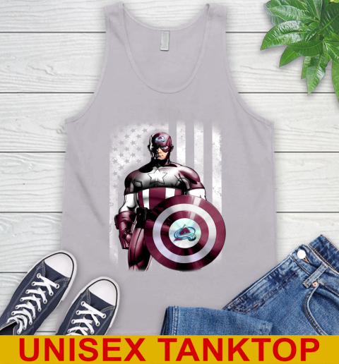 Colorado Avalanche NHL Hockey Captain America Marvel Avengers American Flag Shirt Tank Top 3
