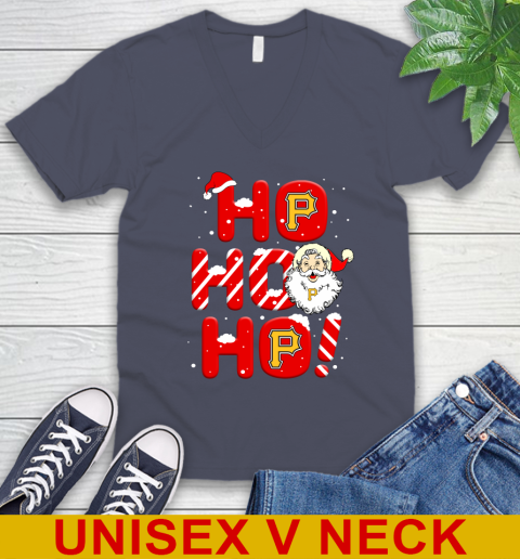 Pittsburgh Pirates MLB Baseball Ho Ho Ho Santa Claus Merry Christmas Shirt V-Neck T-Shirt 7