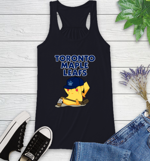 NHL Pikachu Hockey Sports Toronto Maple Leafs Racerback Tank 10