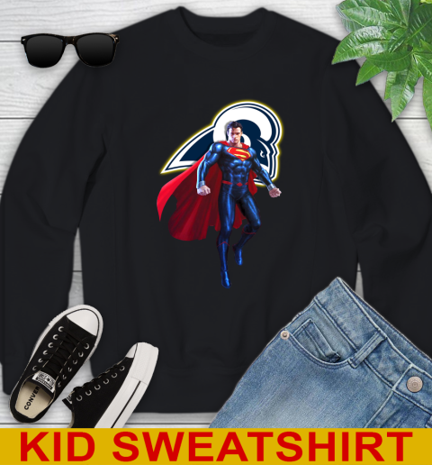 NFL Superman DC Sports Football Los Angeles Rams Youth Sweatshirt 2