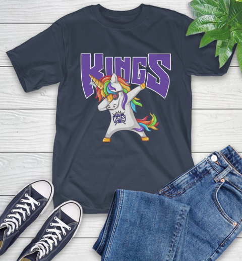 Sacramento Kings NBA Basketball Funny Unicorn Dabbing Sports T-Shirt 4