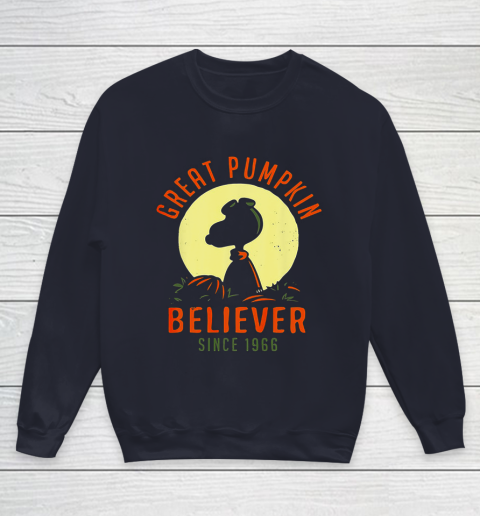 Peanuts Great Pumpkin believer since 1966 Halloween Youth Sweatshirt 2