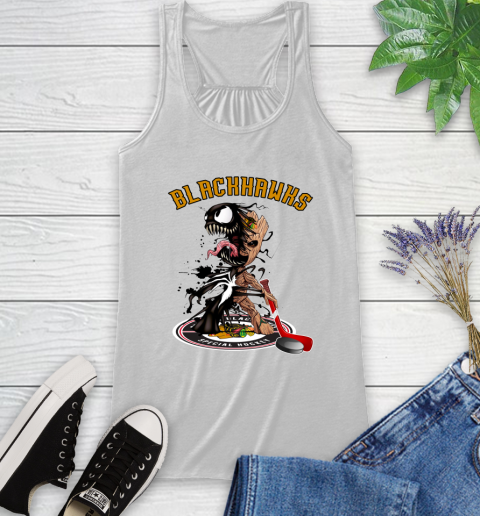 NHL Chicago Blackhawks Hockey Venom Groot Guardians Of The Galaxy Racerback Tank