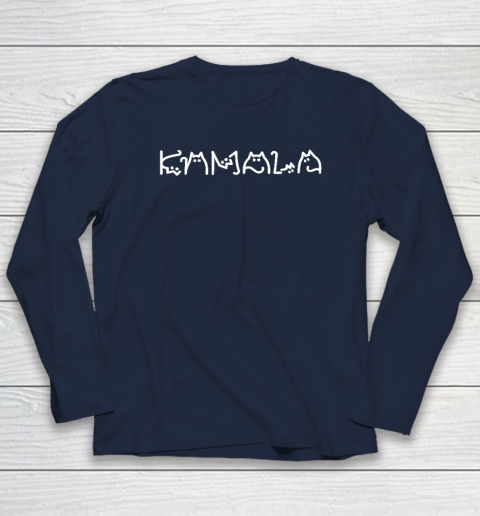 Womens Kamala Harris Cat Lettering Positive Funny Long Sleeve T-Shirt 2