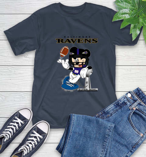 NFL Baltimore Ravens Mickey Mouse Disney Super Bowl Football T Shirt T-Shirt 4