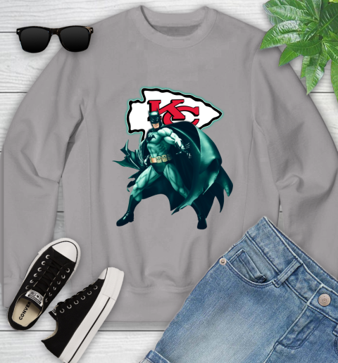NFL Batman Football Sports Kansas City Chiefs Youth Sweatshirt 4