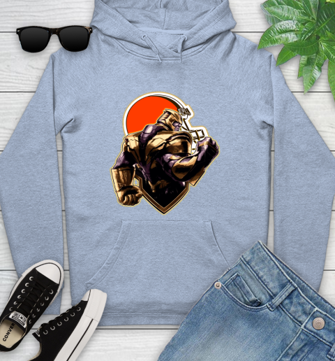 NFL Thanos Avengers Endgame Football Sports Cleveland Browns Youth Hoodie 10