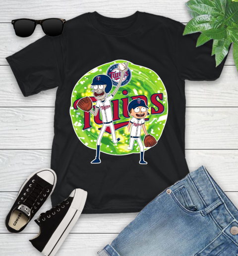 MLB Minnesota Twins Rick And Morty Baseball Sports Youth T-Shirt 2