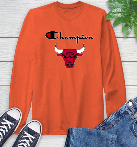 NBA Basketball Chicago Bulls Champion Shirt Long Sleeve T-Shirt 3
