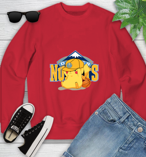 NBA Pikachu Basketball Sports Denver Nuggets Youth Sweatshirt 9