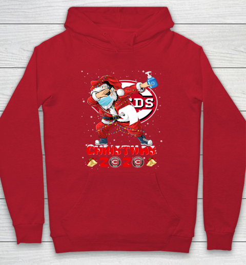 Cincinnati Reds Funny Santa Claus Dabbing Christmas 2020 MLB Hoodie 7