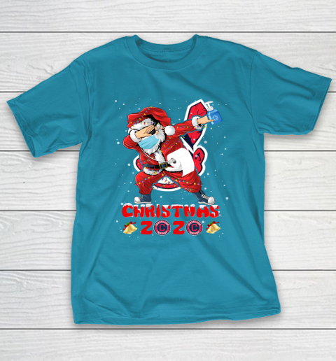 Cleveland Indians Funny Santa Claus Dabbing Christmas 2020 MLB T-Shirt 7