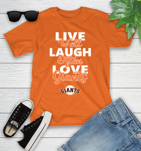 MLB Baseball San Francisco Giants Live Well Laugh Often Love Shirt Youth T-Shirt 8