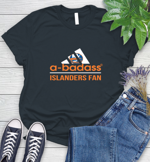 NHL A Badass New York Islanders Fan Adidas Hockey Sports Women's T-Shirt 8