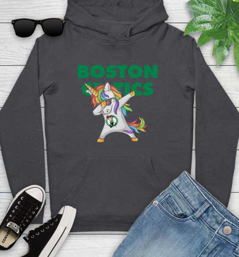 Boston Celtics NBA Basketball Funny Unicorn Dabbing Sports Youth Hoodie 8