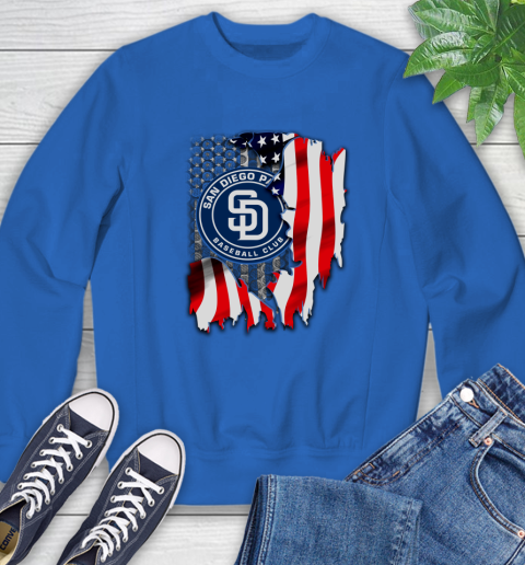 San Diego Padres MLB Baseball American Flag Sweatshirt 9