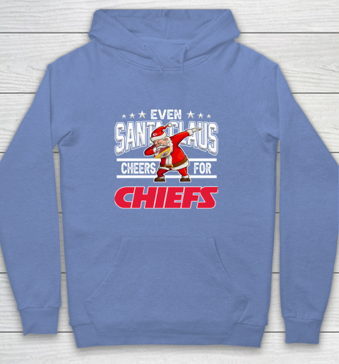 Kansas City Chiefs Even Santa Claus Cheers For Christmas NFL Youth Hoodie 8