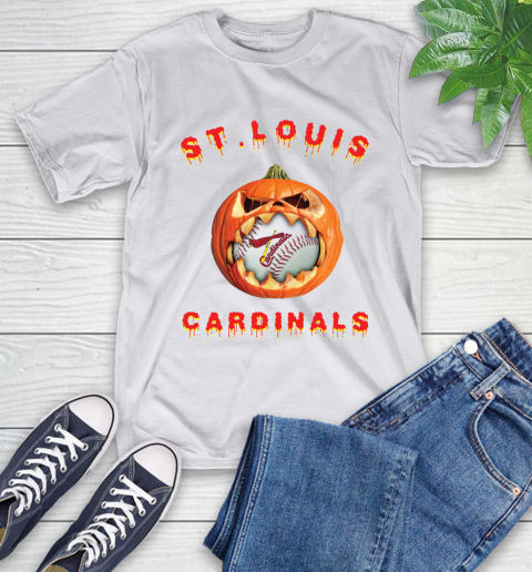 MLB St.Louis Cardinals Halloween Pumpkin Baseball Sports T-Shirt 12
