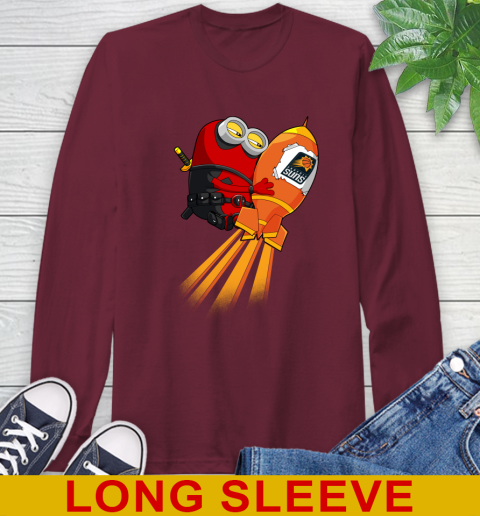 NBA Basketball Phoenix Suns Deadpool Minion Marvel Shirt Long Sleeve T-Shirt 7