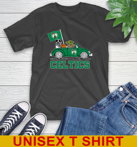 NBA Basketball Boston Celtics Darth Vader Baby Yoda Driving Star Wars Shirt T-Shirt 2
